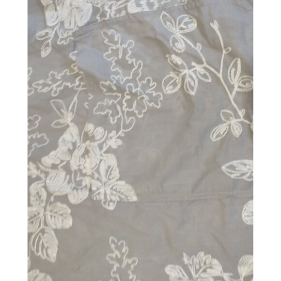 Cynthia Rowley Womens Plus Size 3X Floral Embroidered Gray Top - Picture 3 of 7